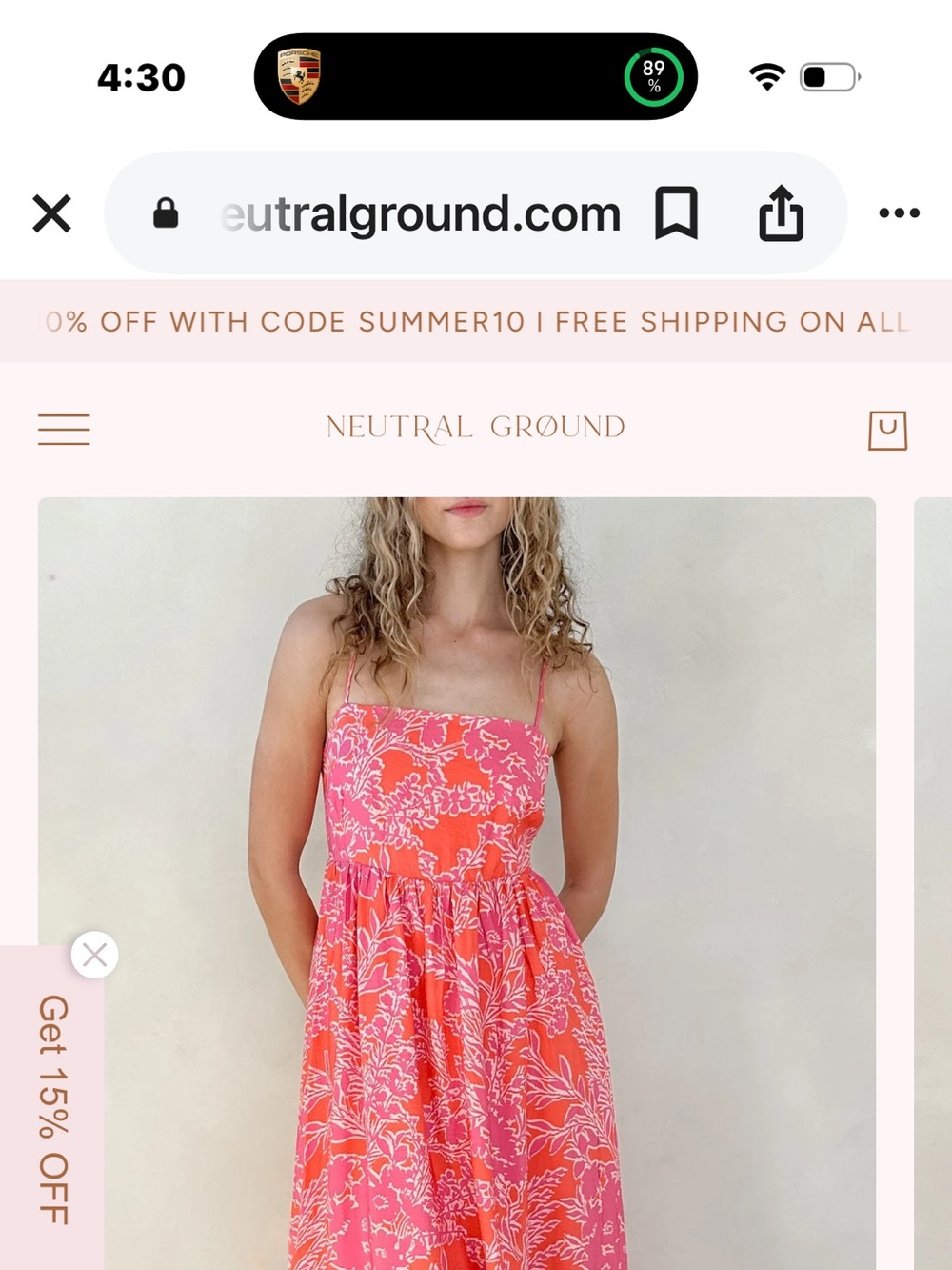 Neutral Ground Pink Coral Floral Sundress